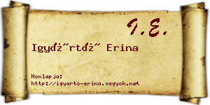 Igyártó Erina névjegykártya